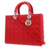 Dior  Lady Dior handbag  in red leather cannage - 00pp thumbnail