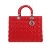 Dior  Lady Dior handbag  in red leather cannage - 360 thumbnail