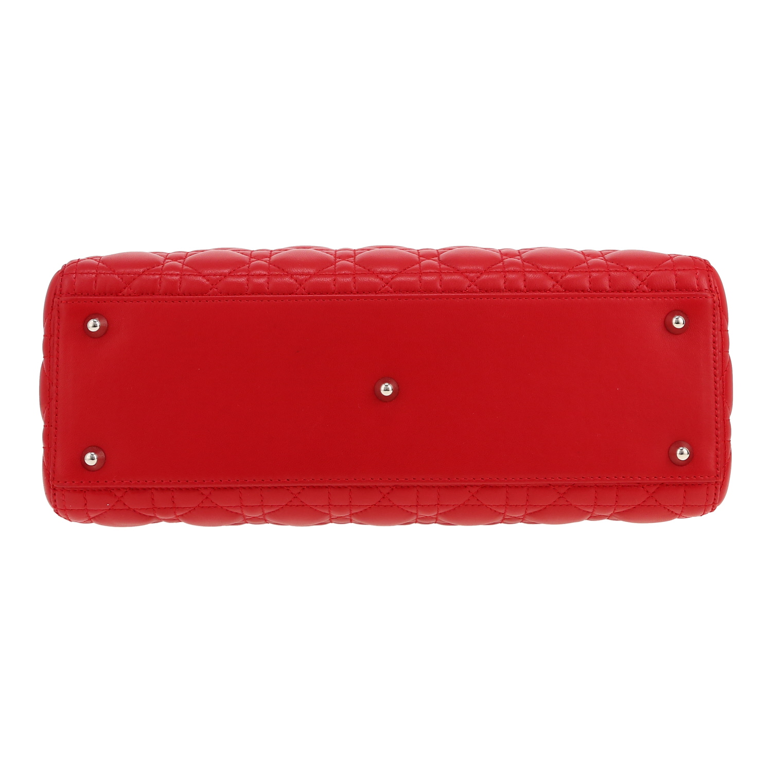 Dior  Lady Dior handbag  in red leather cannage - Detail D1