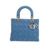 Sac à main Dior  Lady Dior en cuir cannage bleu - 360 thumbnail