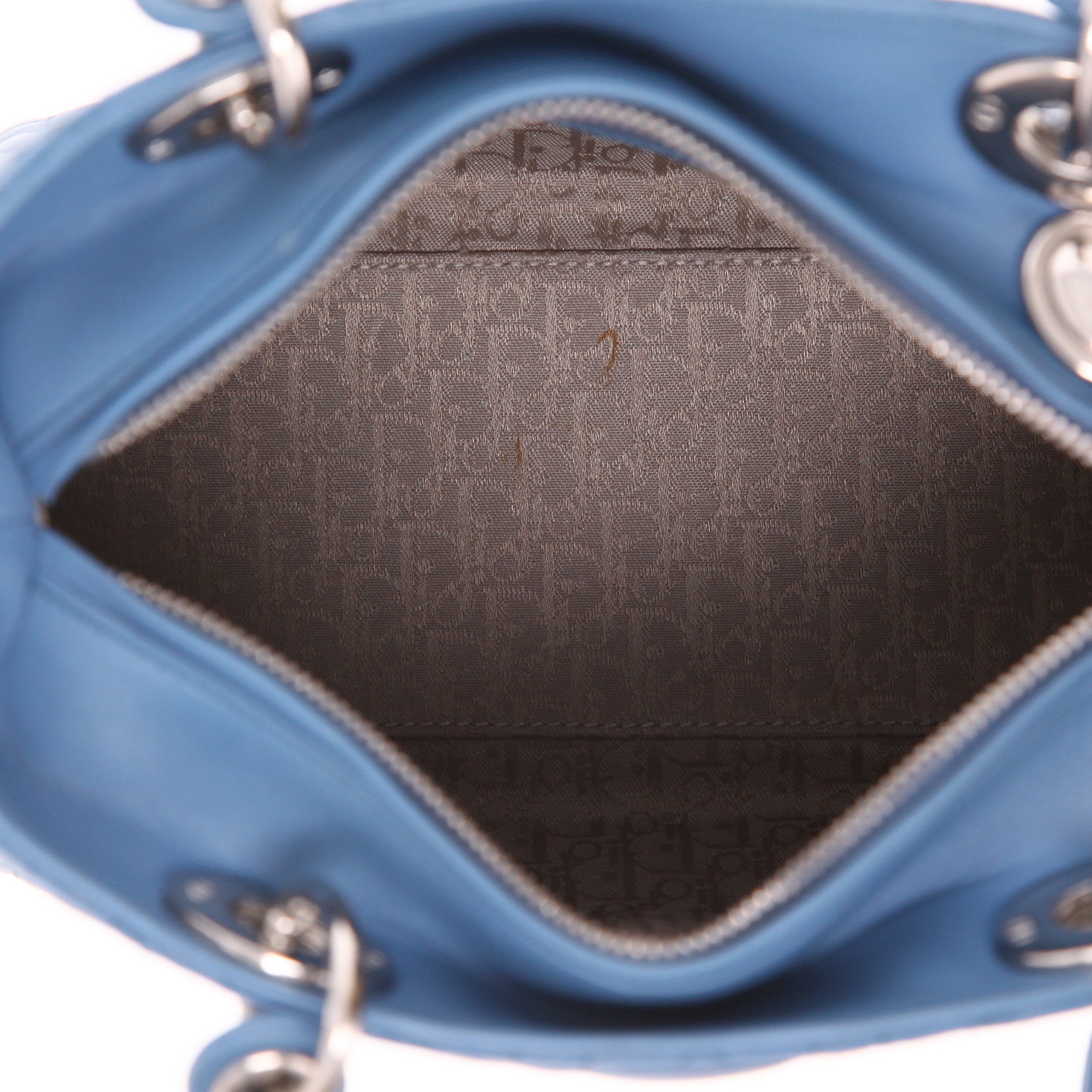 Sac à main Dior  Lady Dior en cuir cannage bleu - Detail D3