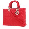 Dior  Lady Dior handbag  in red leather cannage - 00pp thumbnail