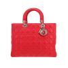 Dior  Lady Dior handbag  in red leather cannage - 360 thumbnail