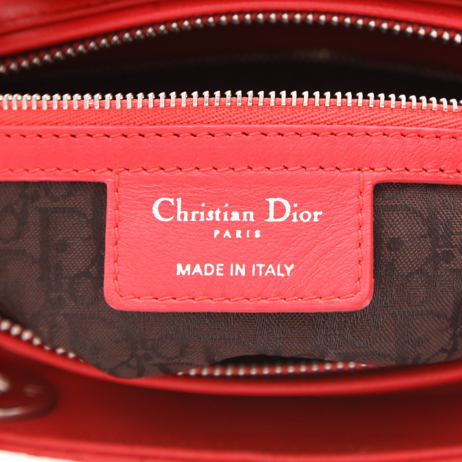 Borsa Dior  Lady Dior in pelle cannage rossa - Detail D2
