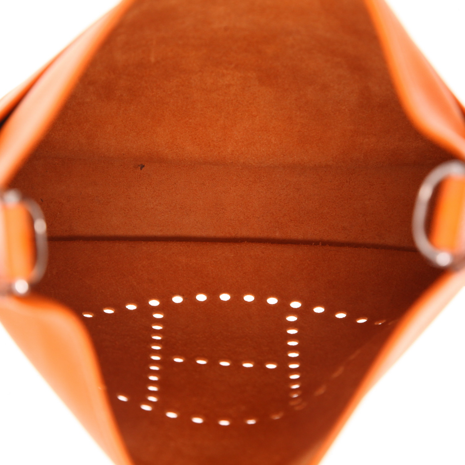 Hermès  Evelyne shoulder bag  in orange epsom leather - Detail D3