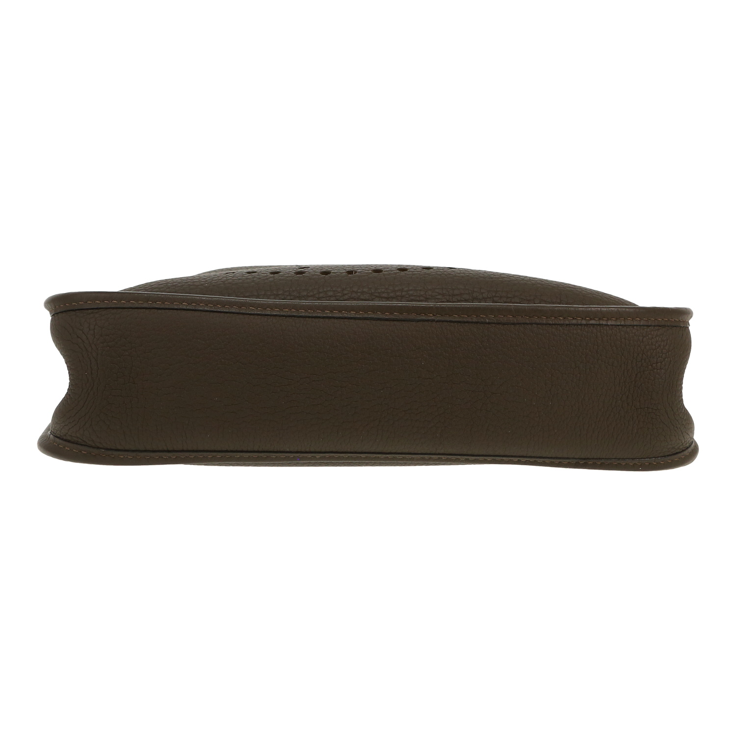 Sac bandoulière Hermès  Evelyne en cuir togo vert-kaki - Detail D1