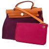 Hermès Herbag bag worn on the shoulder or carried in the hand in purple canvas  and Hunter cowhide - 00pp thumbnail