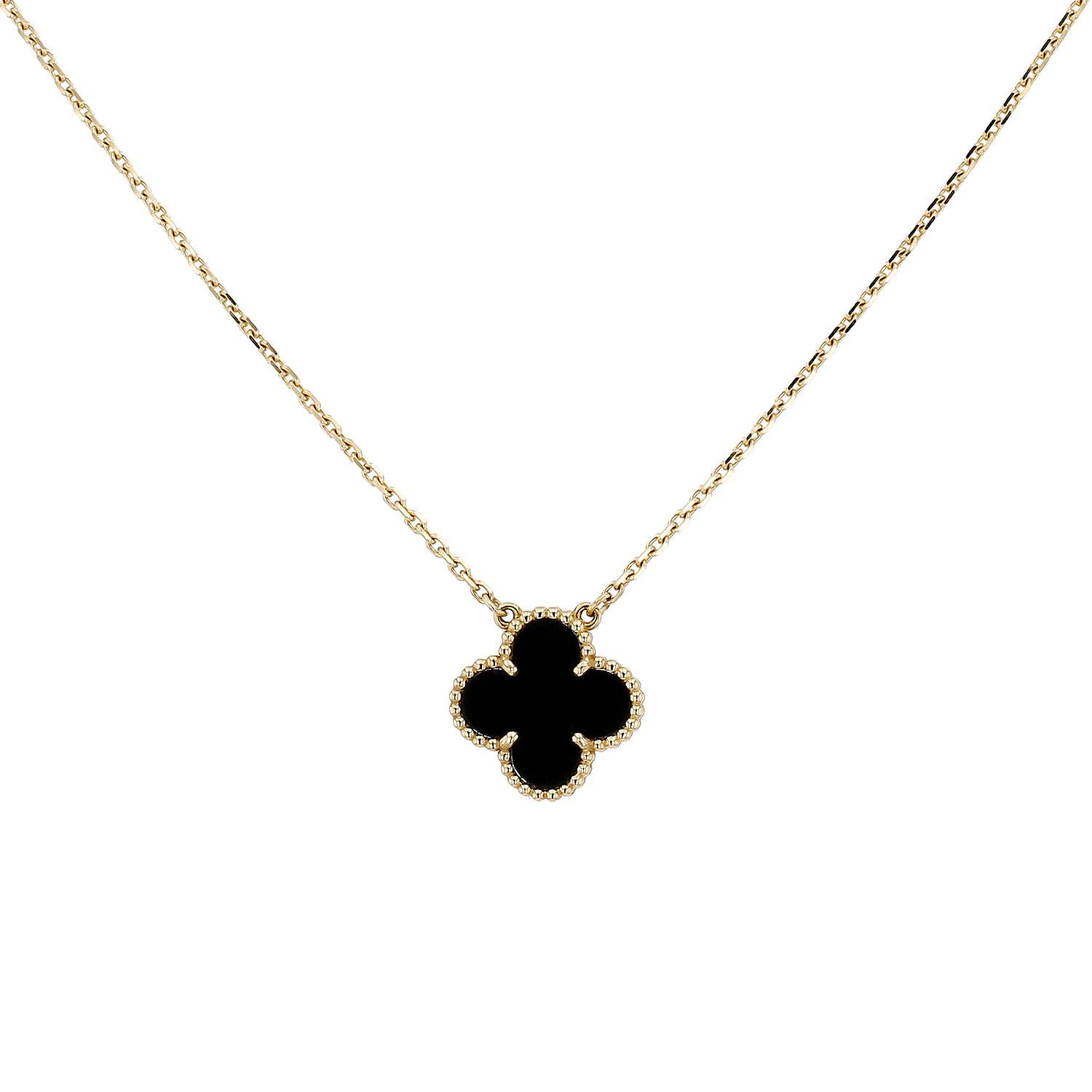 Collana Van Cleef 
Arpels Vintage Alhambra in oro giallo e onice - 00pp