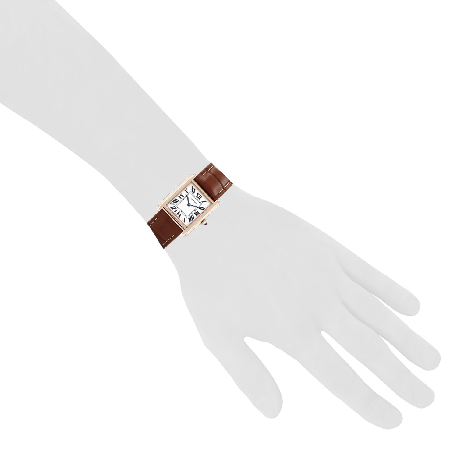 Montre Cartier Tank Solo en or rose et acier Ref: Cartier - 3168  Vers 2010 - Detail D1