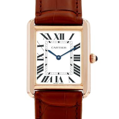 Montre Cartier Tank Solo grand  en or rose et acier Ref: Cartier - 3167  Vers 2010
