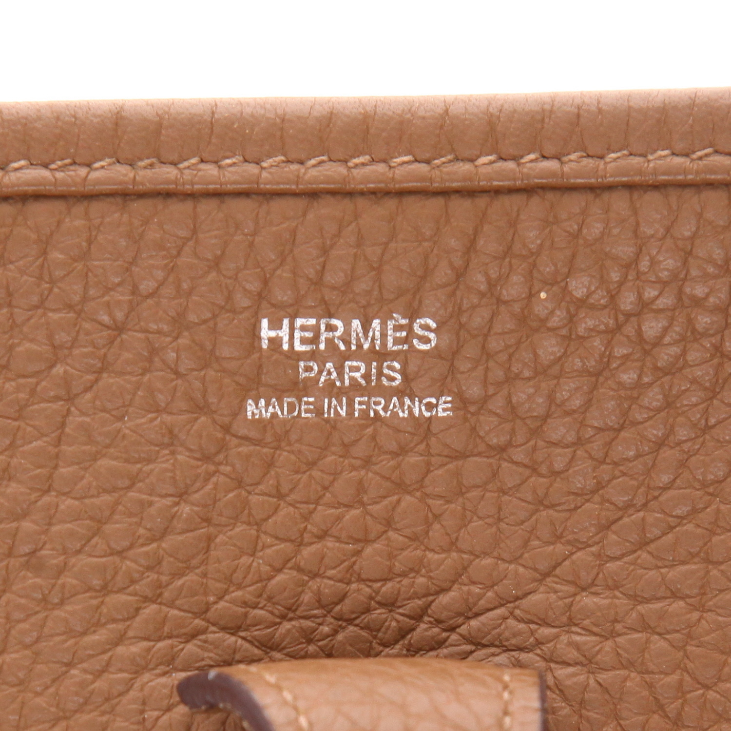 Hermès  Evelyne shoulder bag  in Alezan togo leather - Detail D2