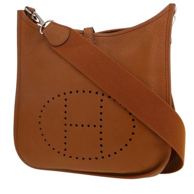 Sac bandoulière Hermès  Evelyne en cuir togo Alezan