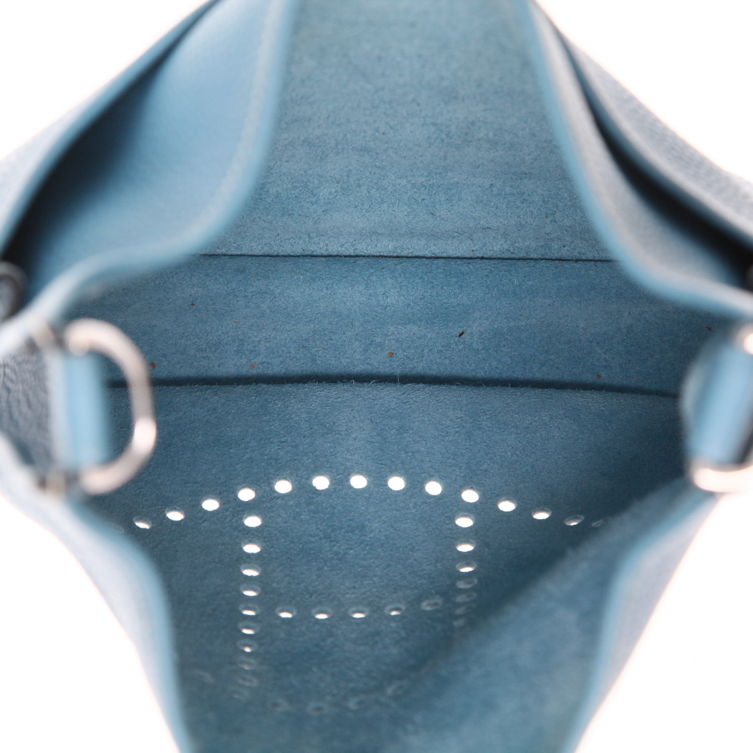 Hermès  Evelyne shoulder bag  in blue jean togo leather - Detail D3