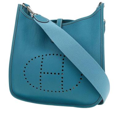 Hermès  Evelyne shoulder bag  in blue jean togo leather