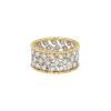 Bague bandeau Buccellati 3 File Fogliette en or jaune, or blanc et diamants - 00pp thumbnail