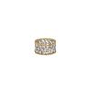 Bague bandeau Buccellati 3 File Fogliette en or jaune, or blanc et diamants - 360 thumbnail