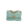 Borsa a tracolla Chanel  19 in pelle trapuntata blu - 360 thumbnail