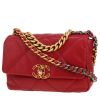 Sac bandoulière Chanel  19 en cuir matelassé bordeaux - 00pp thumbnail