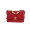 Sac bandoulière Chanel  19 en cuir matelassé bordeaux - 360 thumbnail