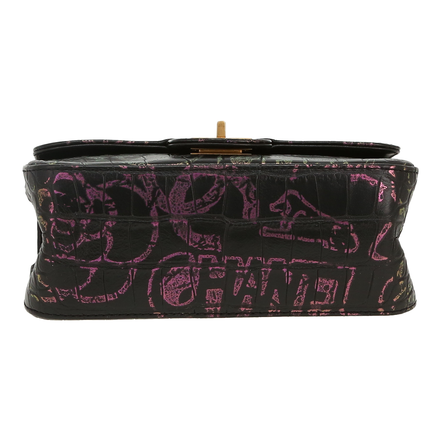 Sac bandoulière Chanel  Mini 2.55 mini  en cuir noir - Detail D1