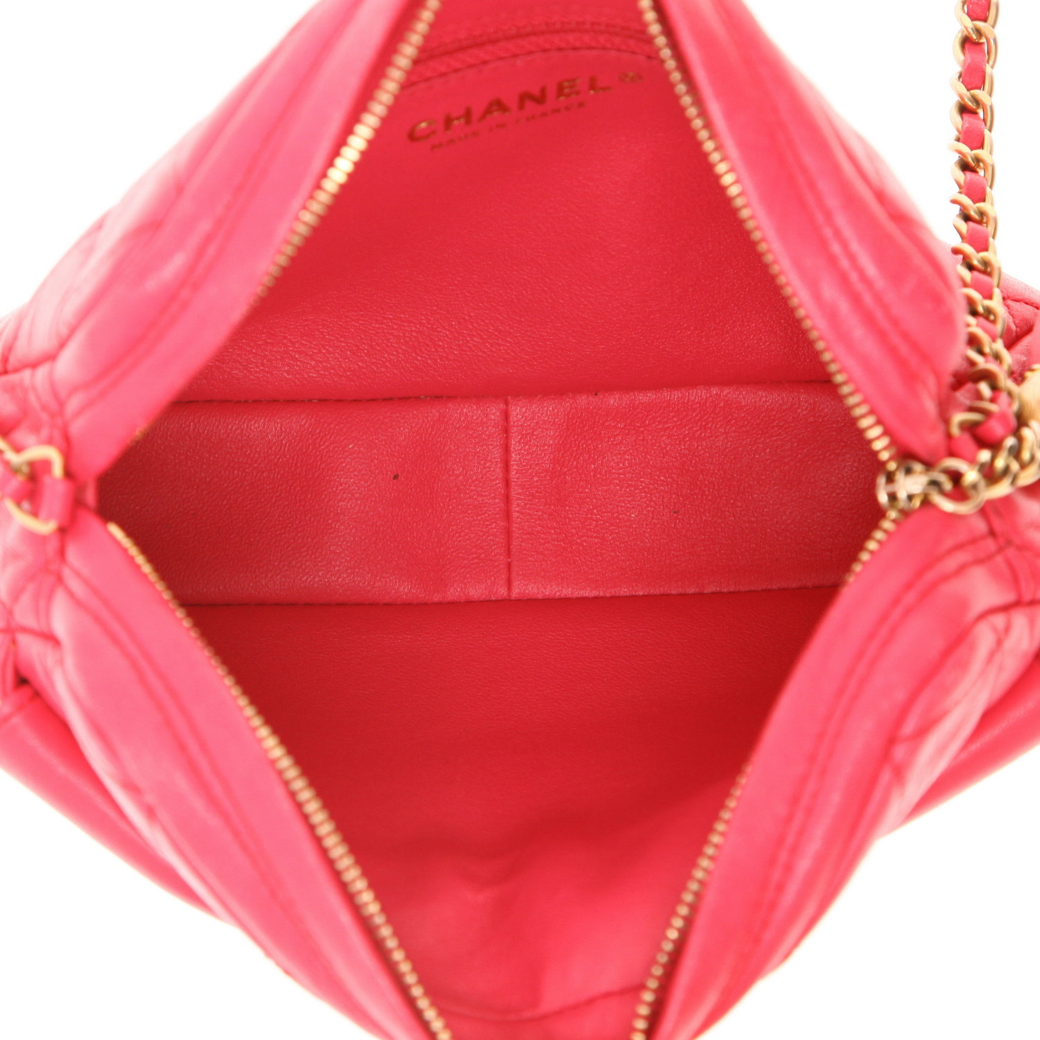 Borsa a tracolla Chanel  Camera in pelle trapuntata rosa - Detail D3