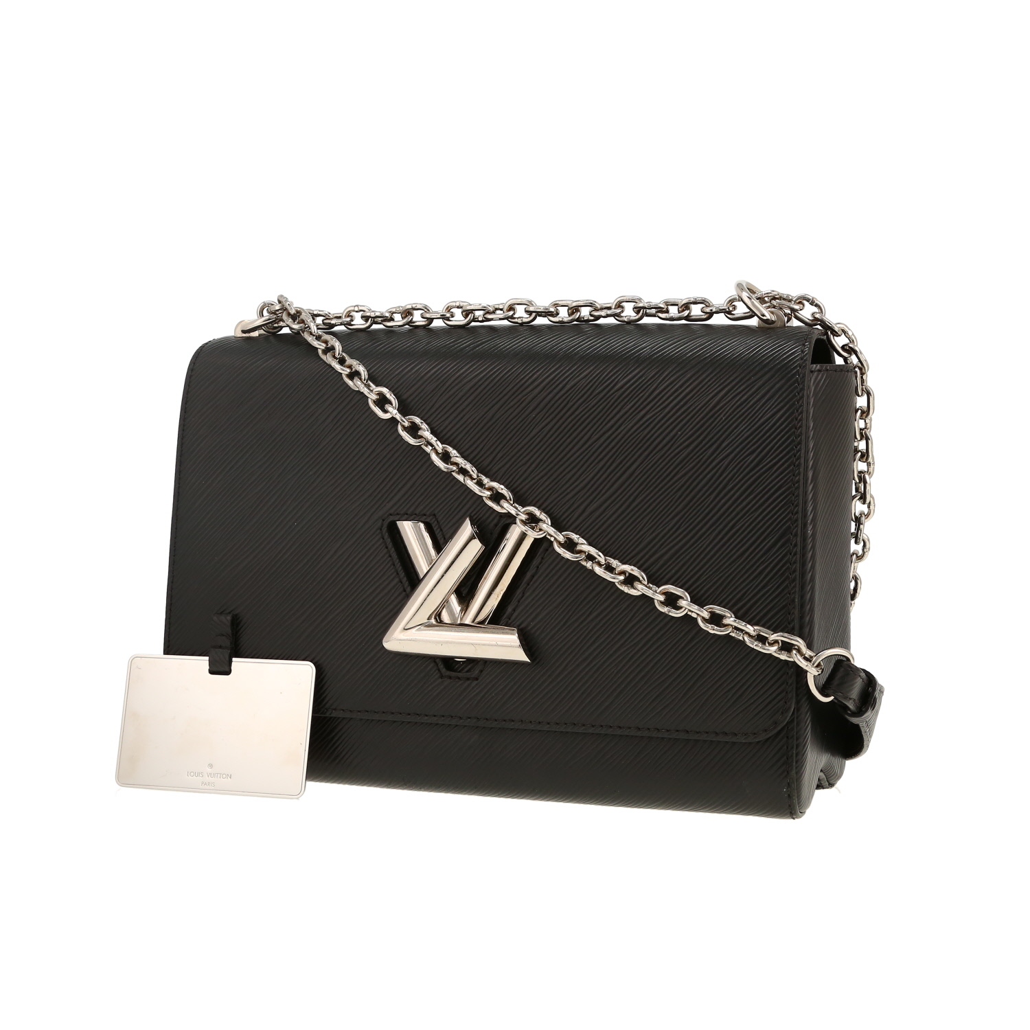 Borsa a tracolla Louis Vuitton  Twist modello grande  in pelle Epi nera - Detail D4