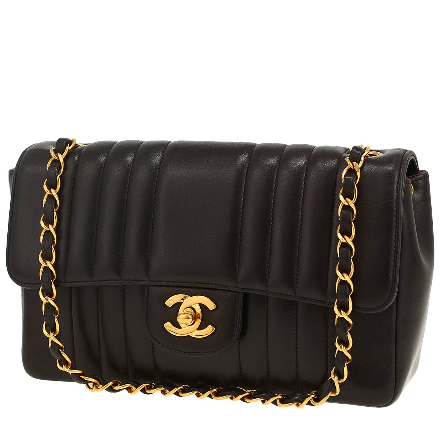 Borsa a tracolla Chanel  Vintage in pelle trapuntata nera - 00pp