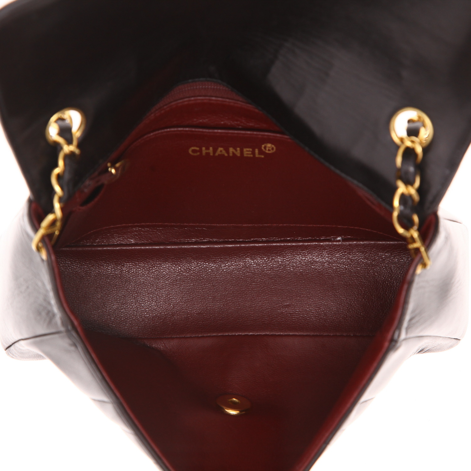 Sac bandoulière Chanel  Vintage en cuir matelassé noir - Detail D3