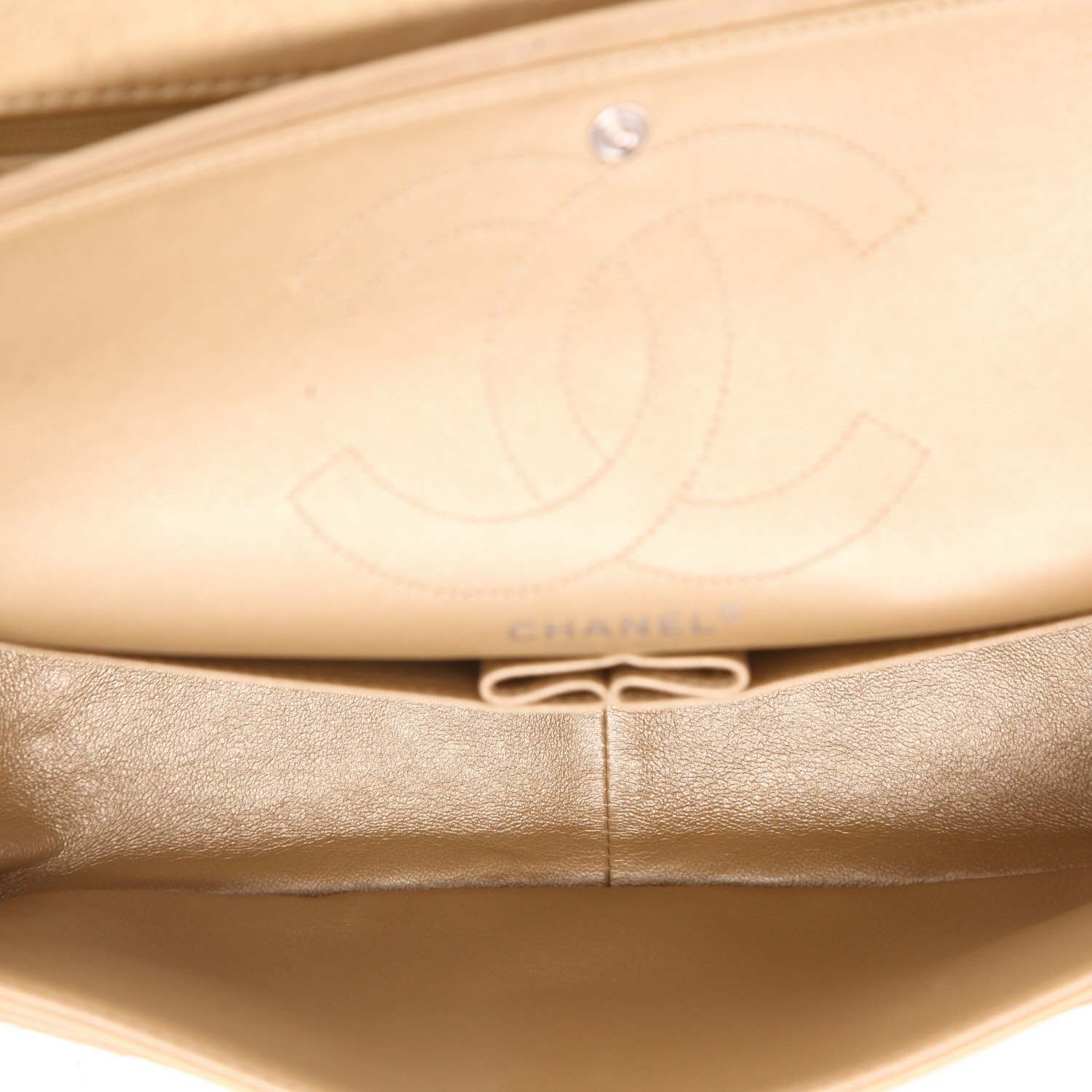 Borsa a tracolla Chanel  2.55 in pelle trapuntata dorata - Detail D3