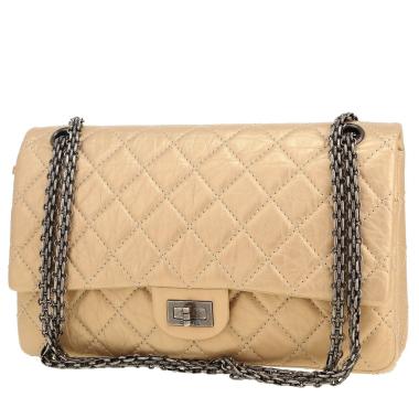 Chanel  2.55 shoulder bag  in gold quilted leather