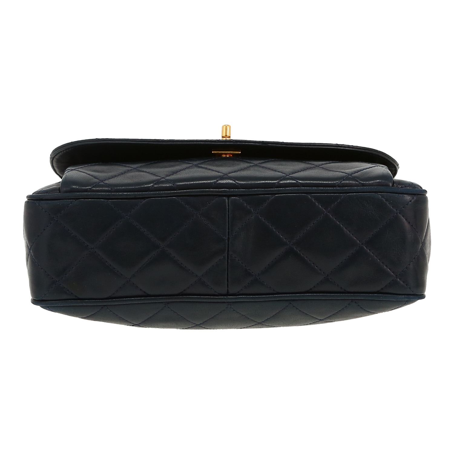 Sac à main Chanel  Vintage en cuir matelassé bleu-marine - Detail D1