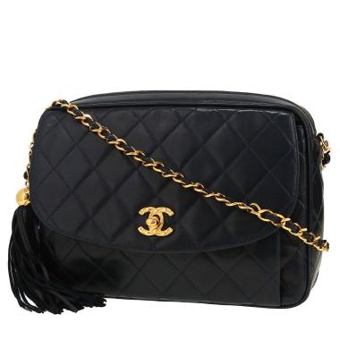 Sac à main Chanel  Vintage en cuir matelassé bleu-marine