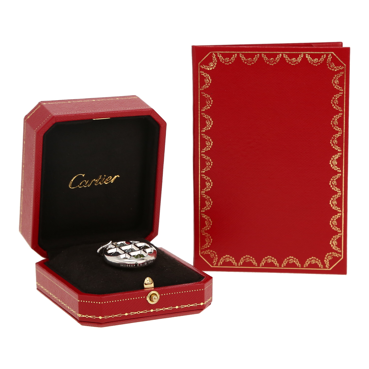 Cartier Pasha pendant in white gold, in aquamarine, in amethysts, in green tourmaline, in peridot and diamonds - Detail D2