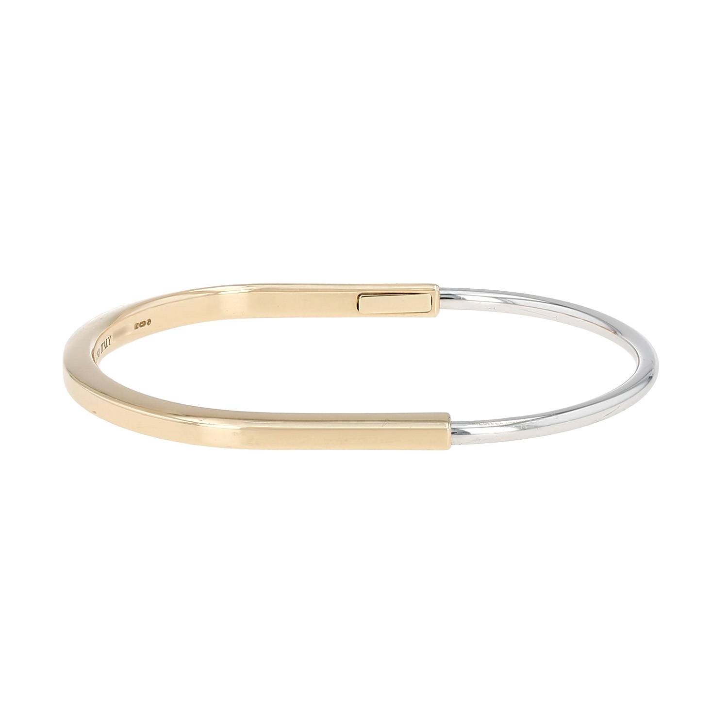 Brazalete Tiffany & Co Lock modelo pequeño de oro amarillo y oro blanco