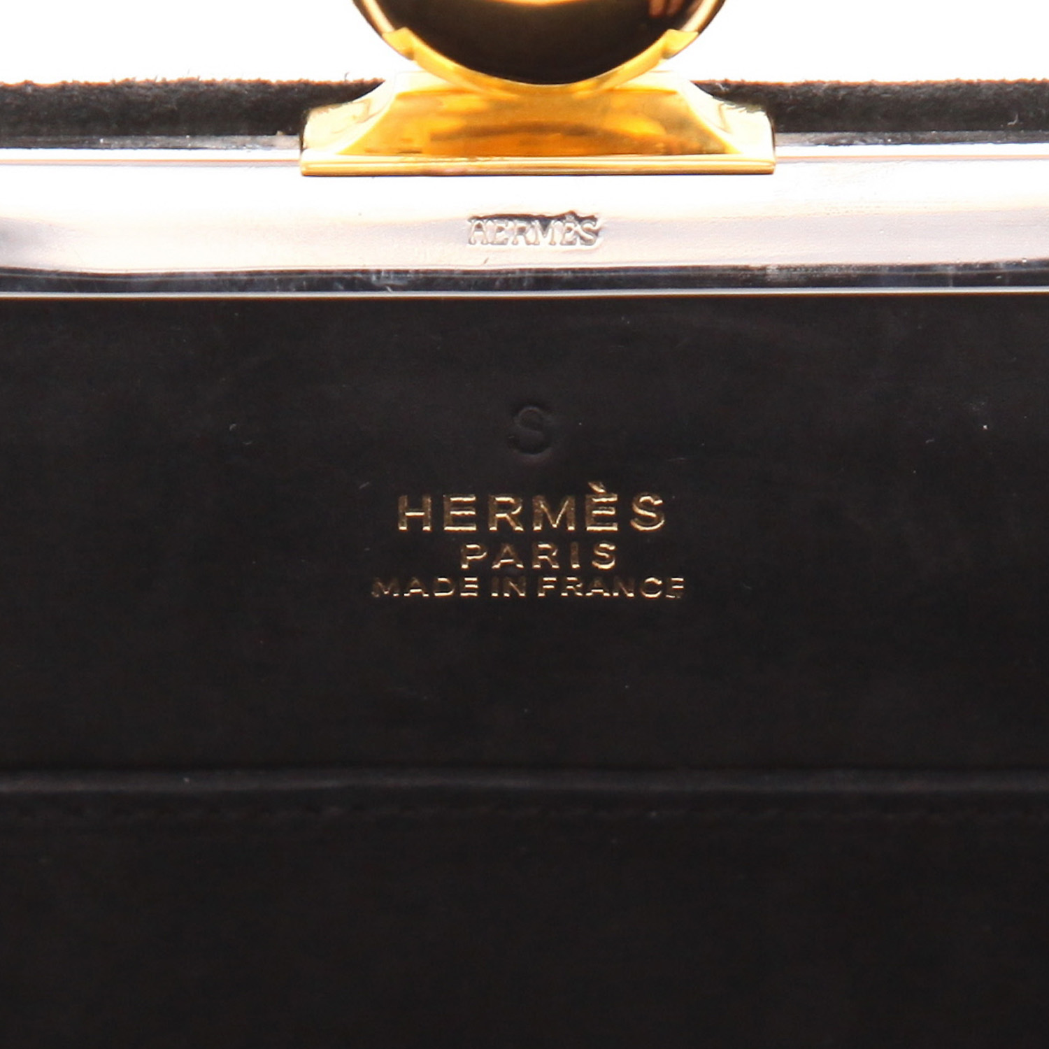 Hermès  Sac A Malices shoulder bag  in black and grey doblis calfskin - Detail D2