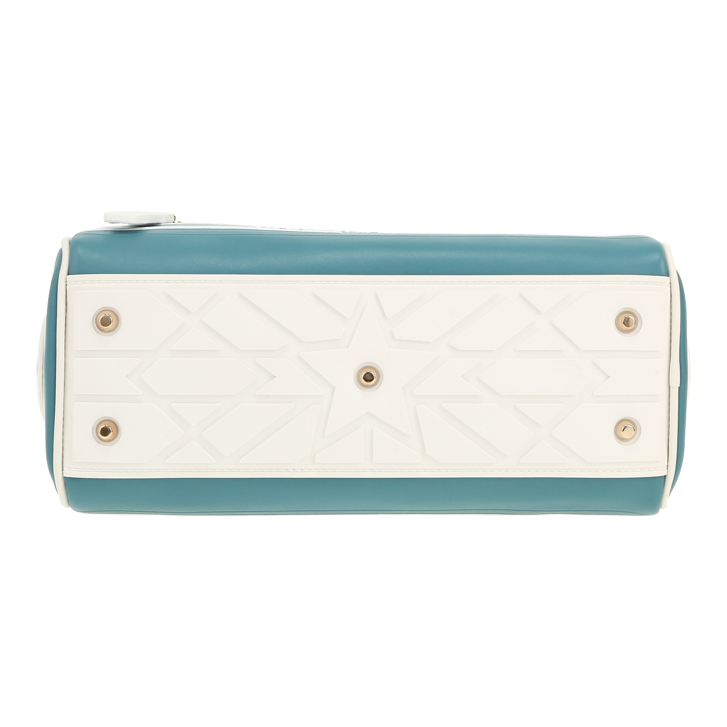Borsa Dior  Bowling in pelle liscia blu e bianca - Detail D1