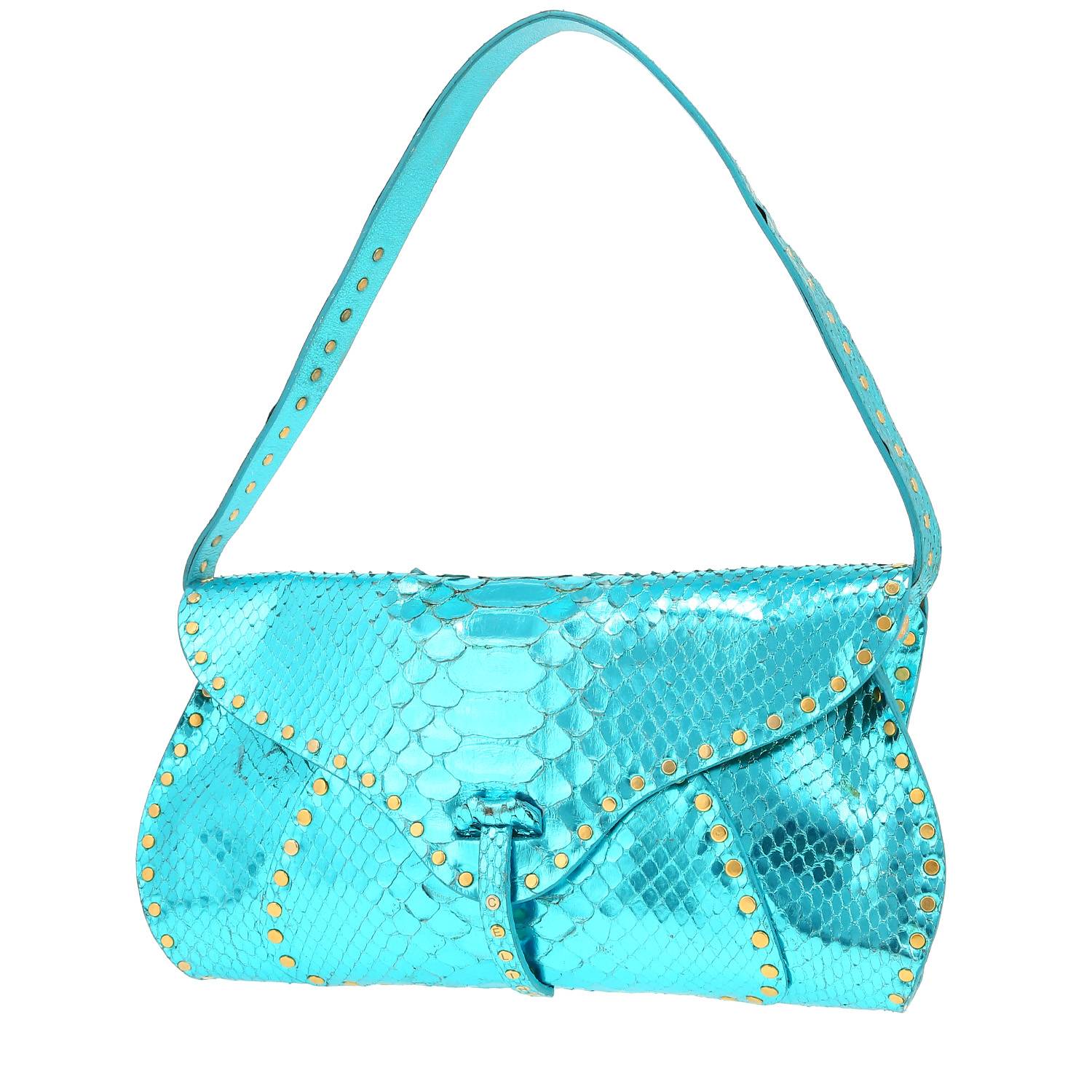 Borsa Celine  Vintage in pitone blu - 00pp
