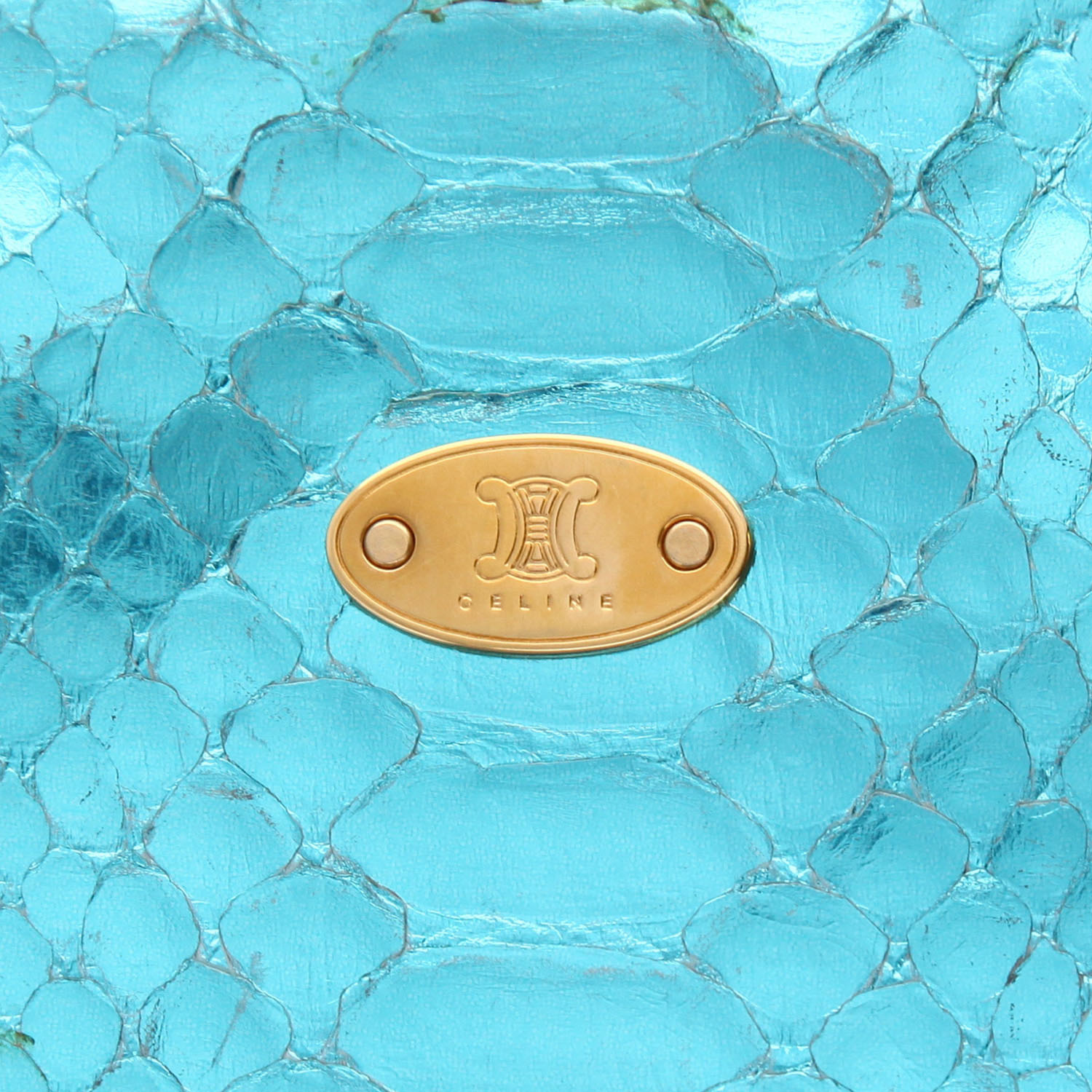 Borsa Celine  Vintage in pitone blu - Detail D2