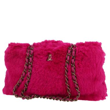 Sac à main Chanel   en fourrure synthétique rose