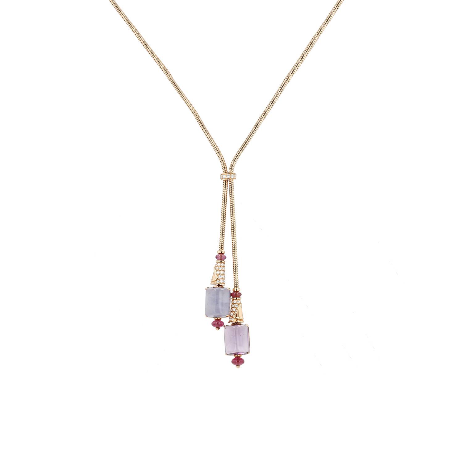 Collana Bulgari Musa in oro rosa, pietre colorate e diamanti