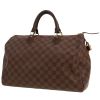 Louis Vuitton  Speedy 35 handbag  in ebene damier canvas  and brown leather - 00pp thumbnail