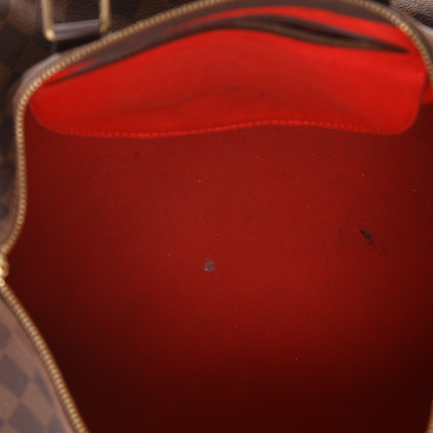 Borsa Louis Vuitton  Speedy 35 in tela a scacchi ebana e pelle marrone - Detail D3