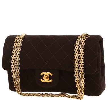 Borsa Chanel  Timeless Petit in jersey marrone