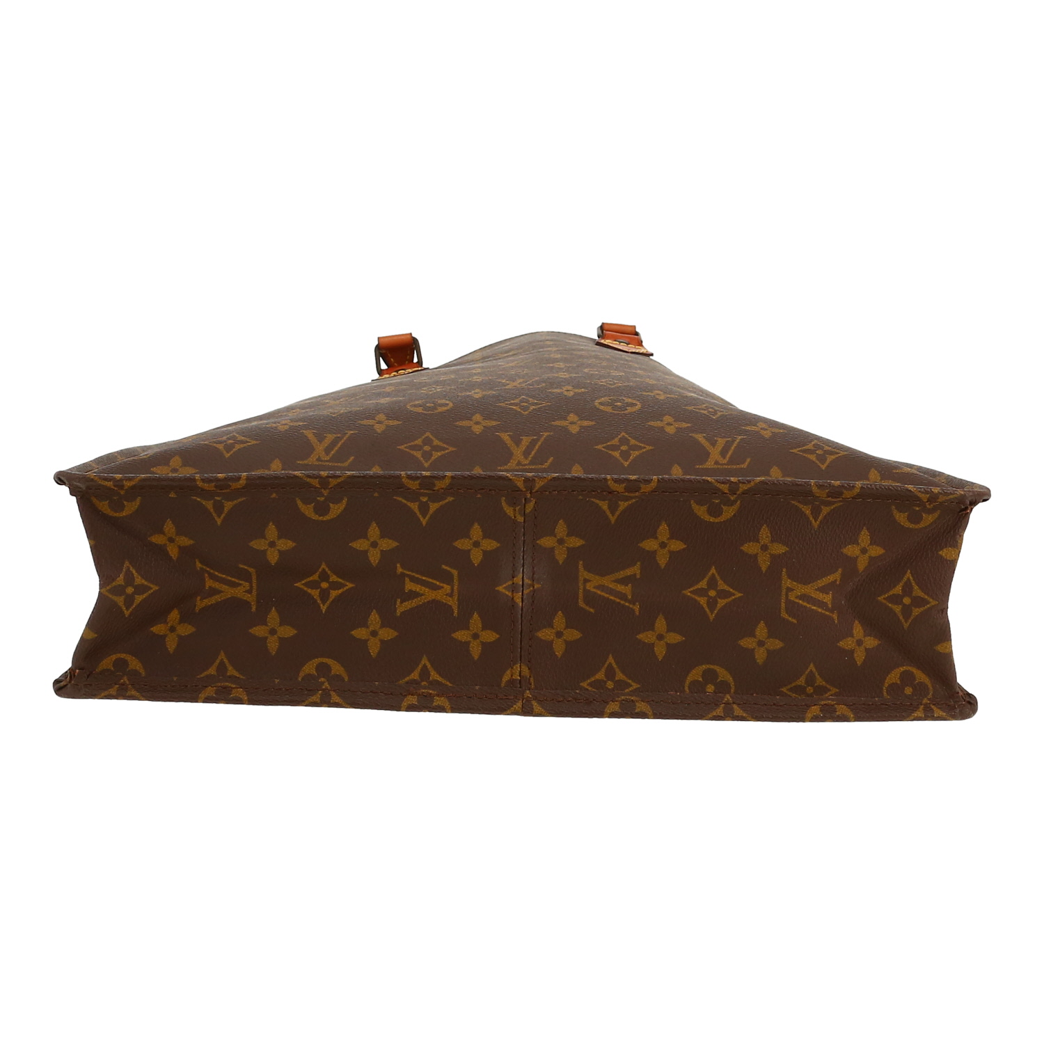 Bolso Cabás Louis Vuitton  Sac Plat en lona Monogram marrón y cuero natural - Detail D1