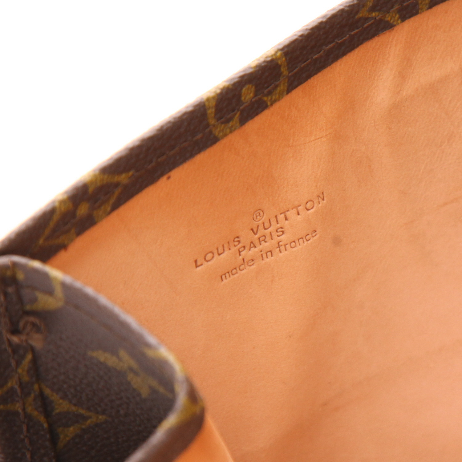Sac cabas Louis Vuitton  Sac Plat en toile monogram marron et cuir naturel - Detail D2
