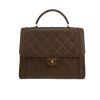 Sac à main Chanel  Vintage en cuir grainé matelassé vert-kaki - 360 thumbnail