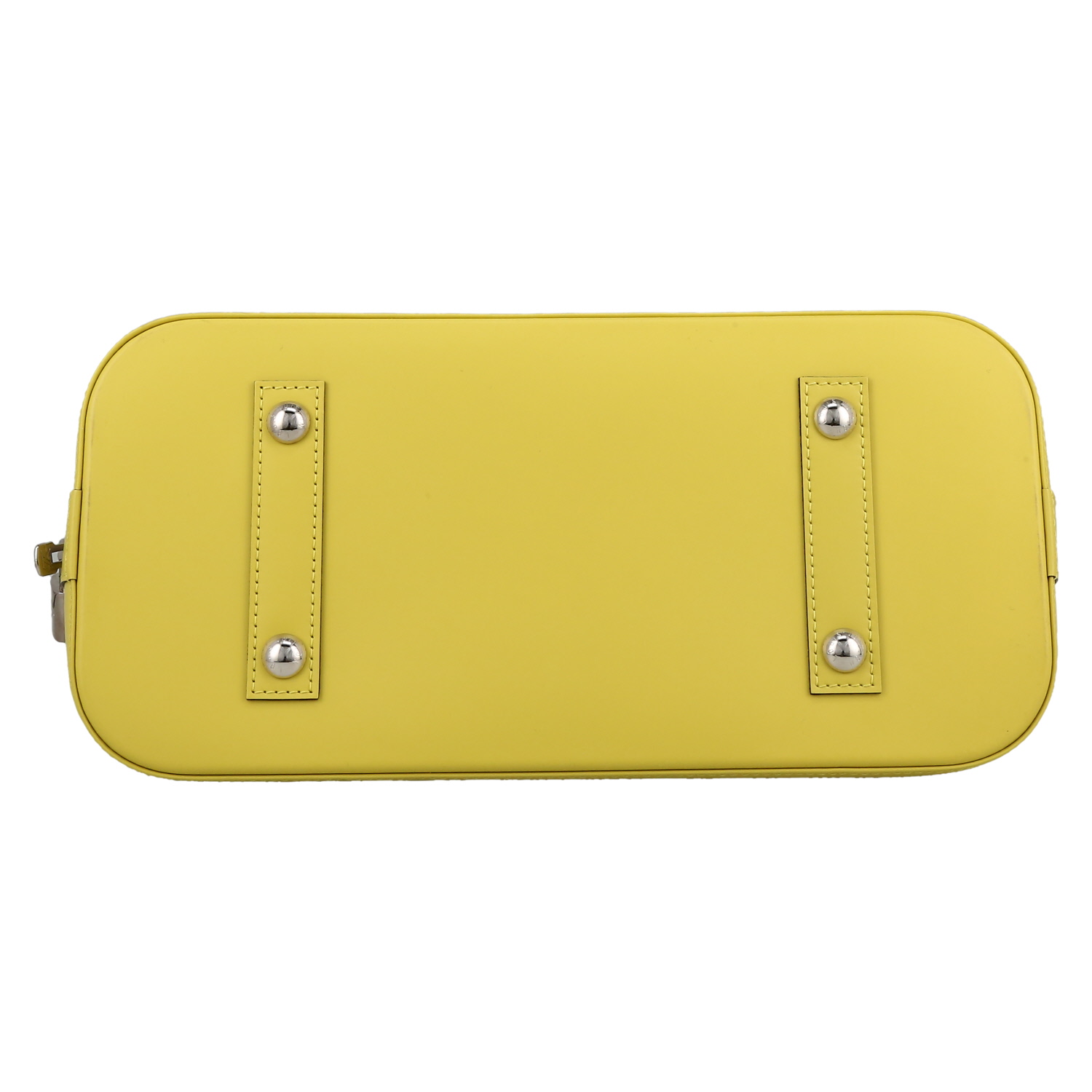 Sac à main Louis Vuitton  Alma grand modèle  en cuir épi jaune - Detail D1