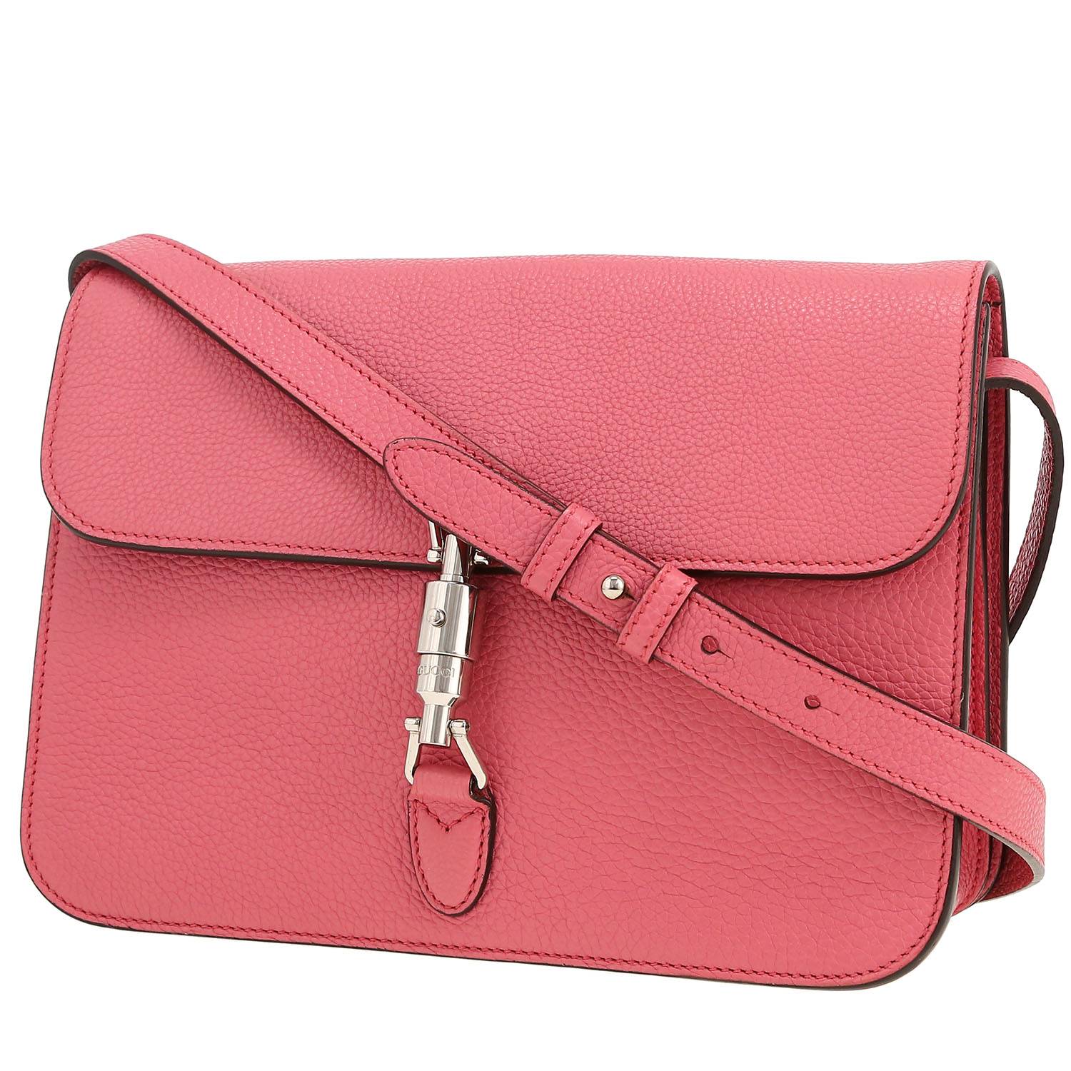 Gucci Jackie Soft shoulder bag in pink grained leather