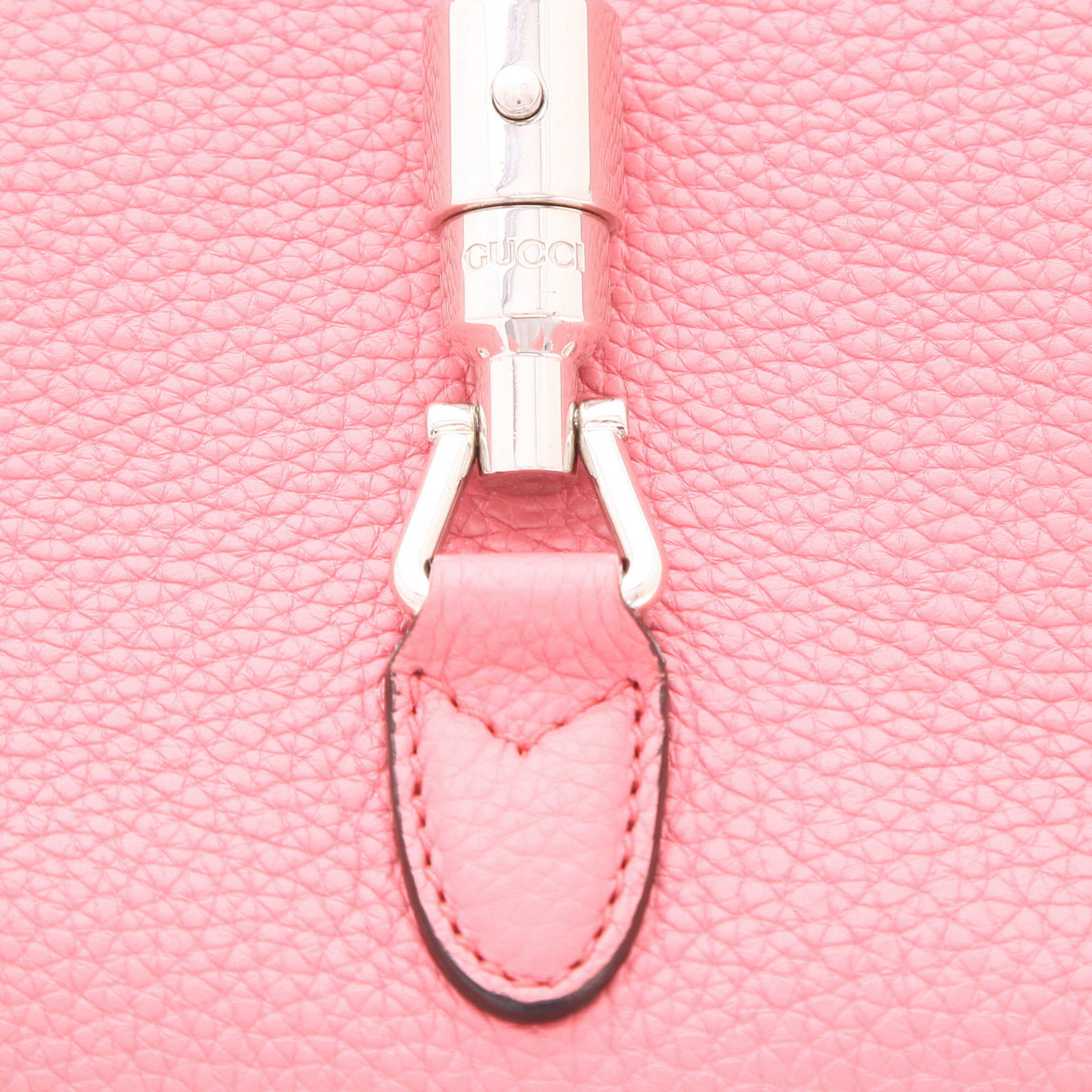 Borsa a tracolla Gucci  Jackie Soft in pelle martellata rosa - Detail D2