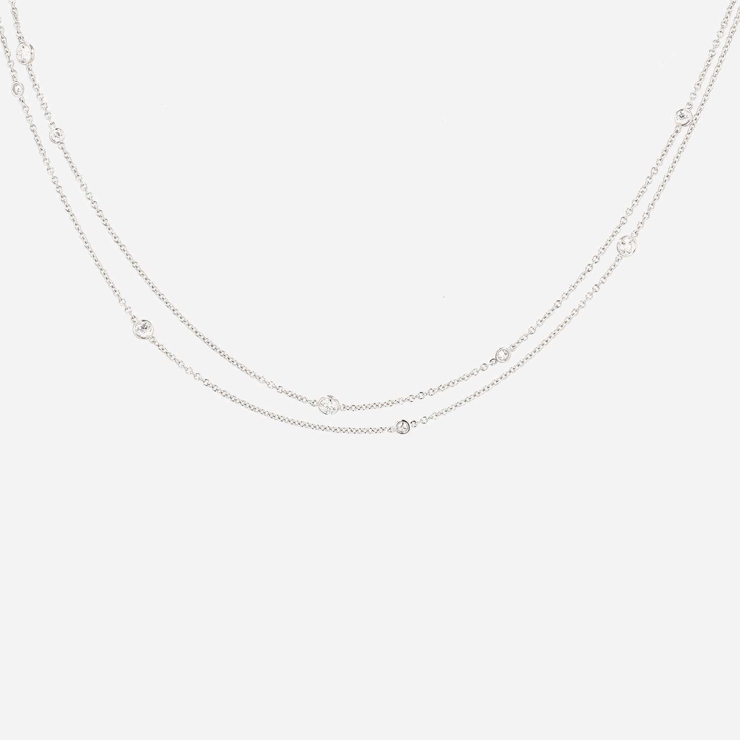 Tiffany 
Co Diamonds By The Yard long necklace in platinium and diamonds